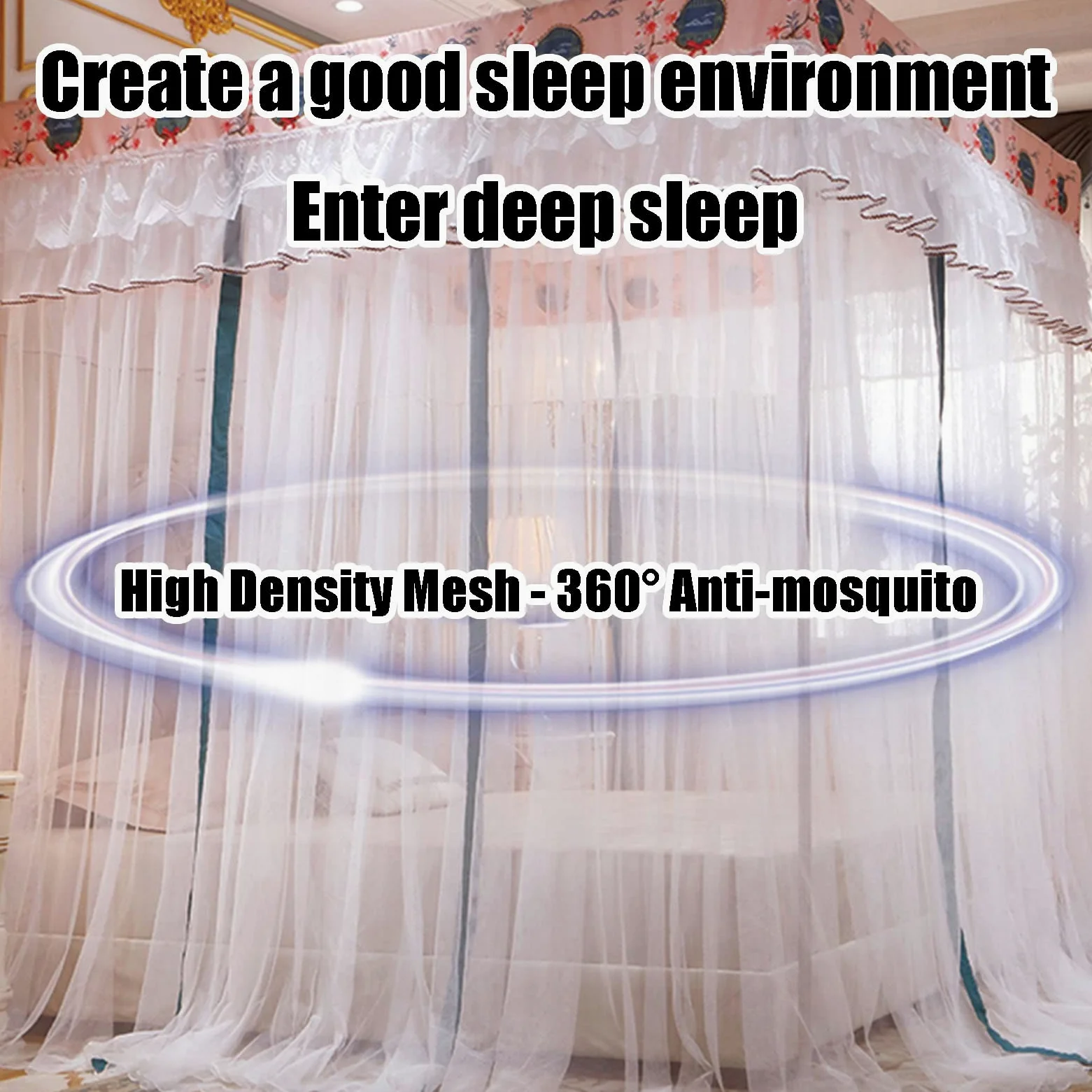 Moustiquaire à baldaquin pour lit Double, Anti-poussière et ombrage - Rideau de lit de Chambre à Coucher, baldaquin de lit décoré Romantique pour Chambre (Couleur : Style 7, Taille : 200 x 2