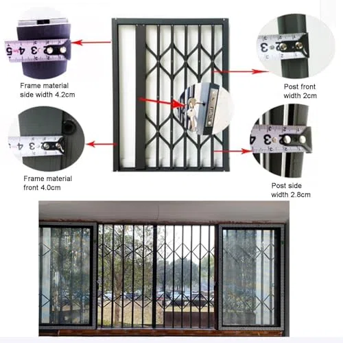Protection de fenêtre réglable pour enfants – Grille de sécurité en alliage d'aluminium anti-effraction pour fenêtres (110 x 80 cm) – Parfait pour la sécurité de la maison et la sécurité des enfants