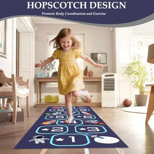 Tapis marelle, un tapis d'apprentissage antidérapant pour les aires de jeux, adapté pour les crèches, les jardins d'enfants, les salles de jeux et la décoration de la maison.