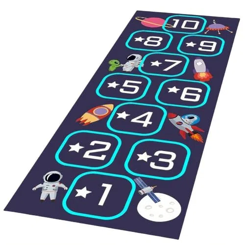 Tapis marelle, un tapis d'apprentissage antidérapant pour les aires de jeux, adapté pour les crèches, les jardins d'enfants, les salles de jeux et la décoration de la maison.