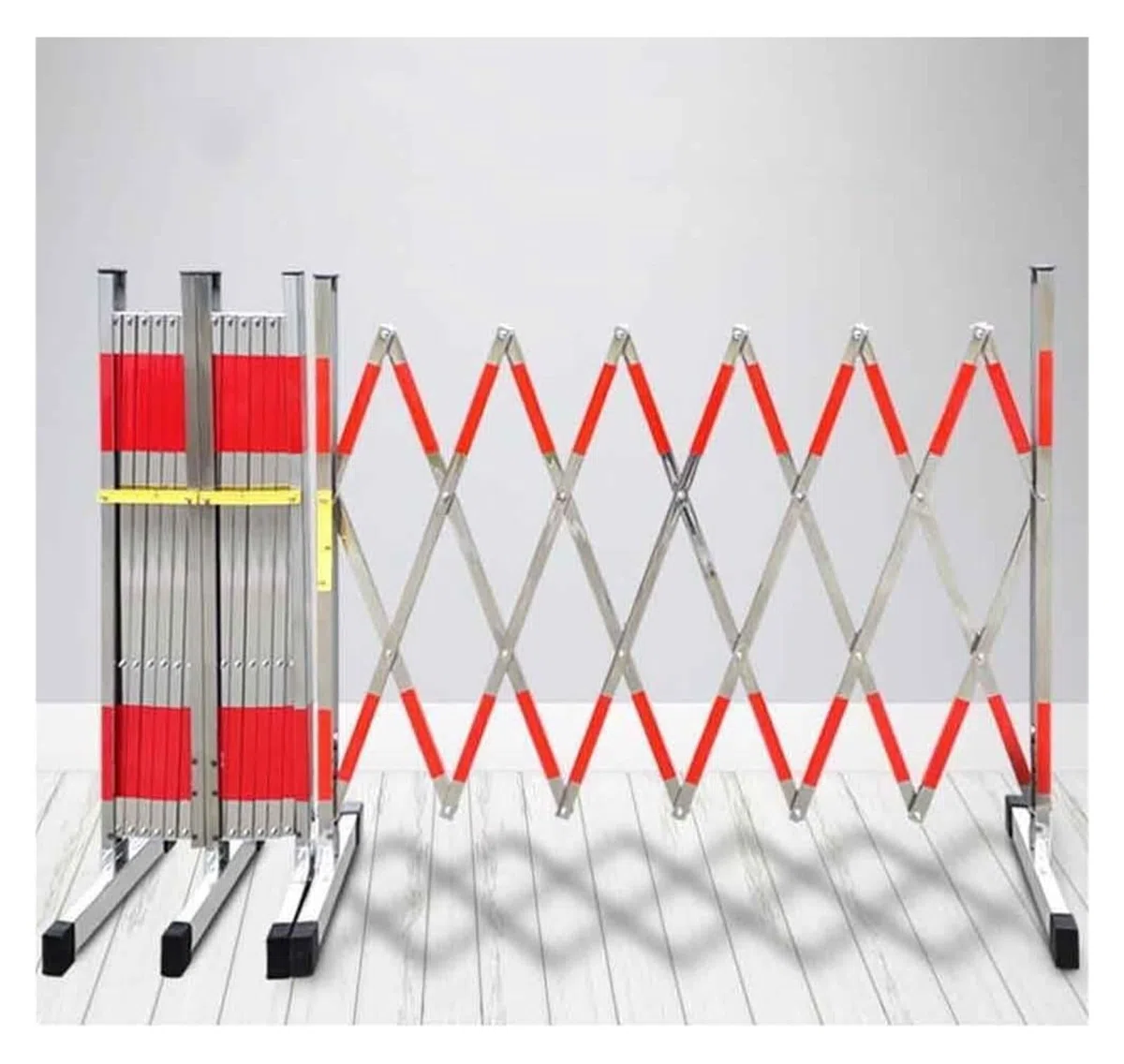 Barrière métallique télescopique rétractable – Barrière de sécurité Portable pour barrages Routiers, Chantiers et Gestion des foules (1,2 m x 2 m) – Durable et Facile à u