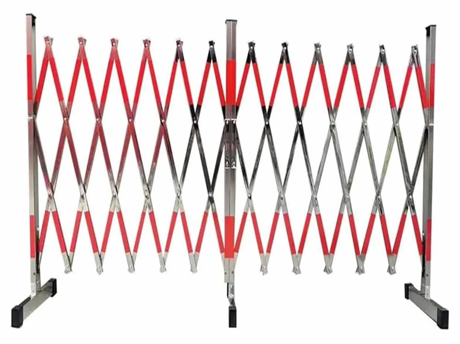 Barrière métallique télescopique rétractable – Barrière de sécurité Portable pour barrages Routiers, Chantiers et Gestion des foules (1,2 m x 2 m) – Durable et Facile à u
