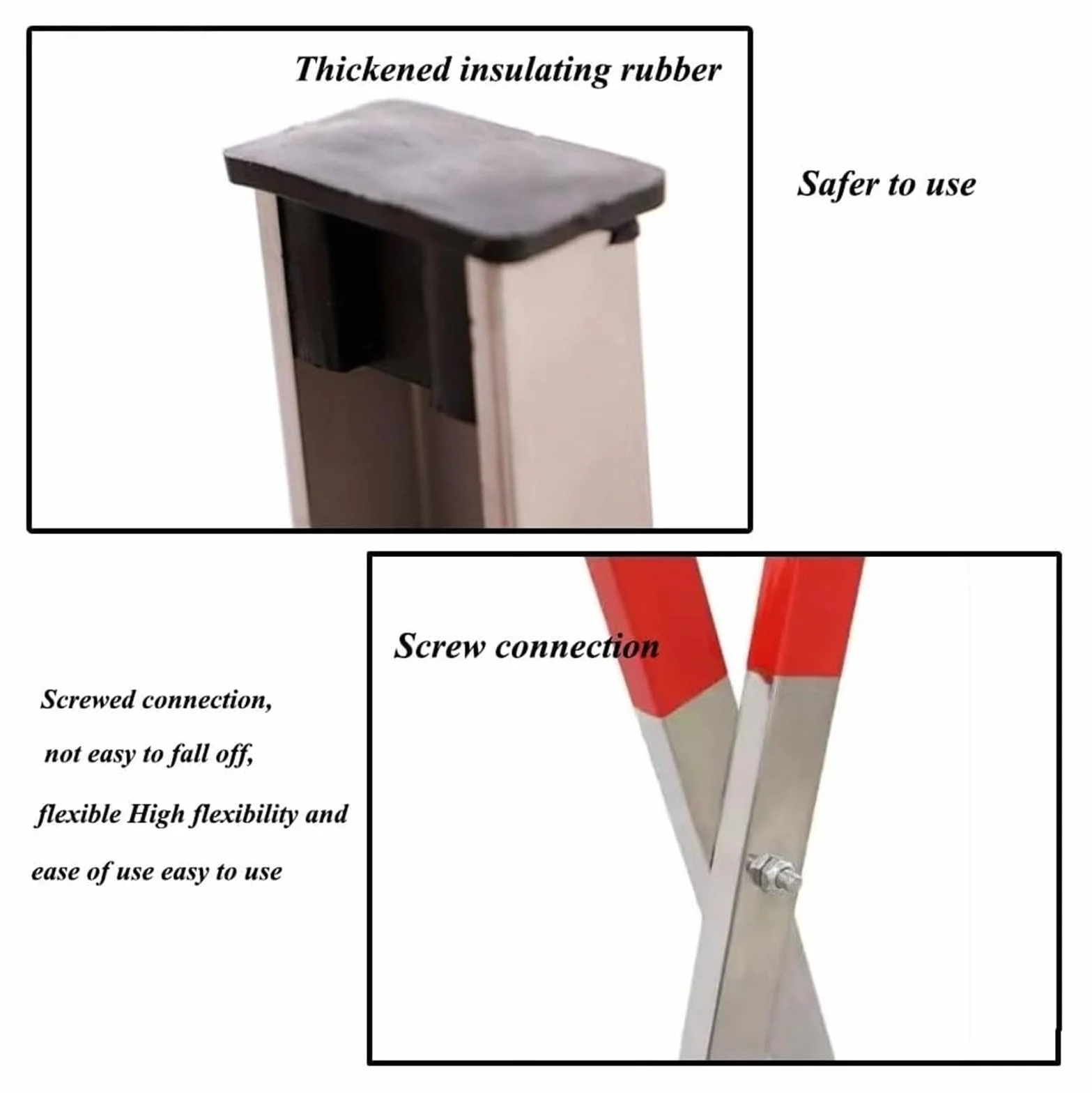 Barrière métallique télescopique rétractable – Barrière de sécurité Portable pour barrages Routiers, Chantiers et Gestion des foules (1,2 m x 2 m) – Durable et Facile à u