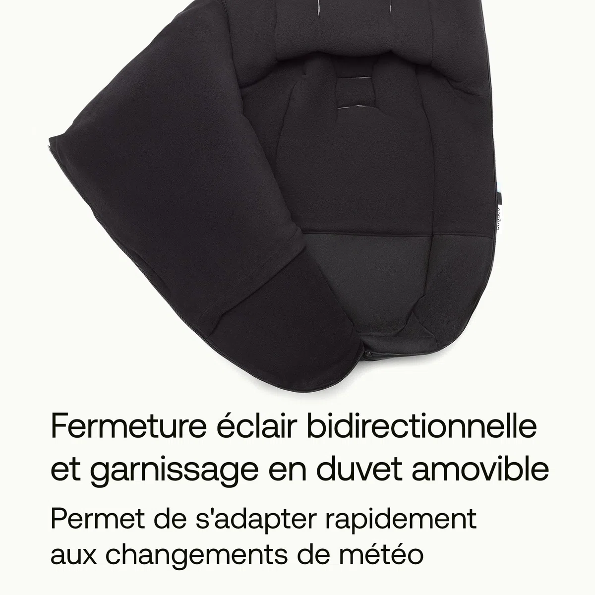 Bugaboo chancelière d’hiver performante, accessoire indispensable pour poussette avec capuche, protège-chaussures et fermeture éclair double sens, douillet et chaude pour les orteils en Nuit Noire