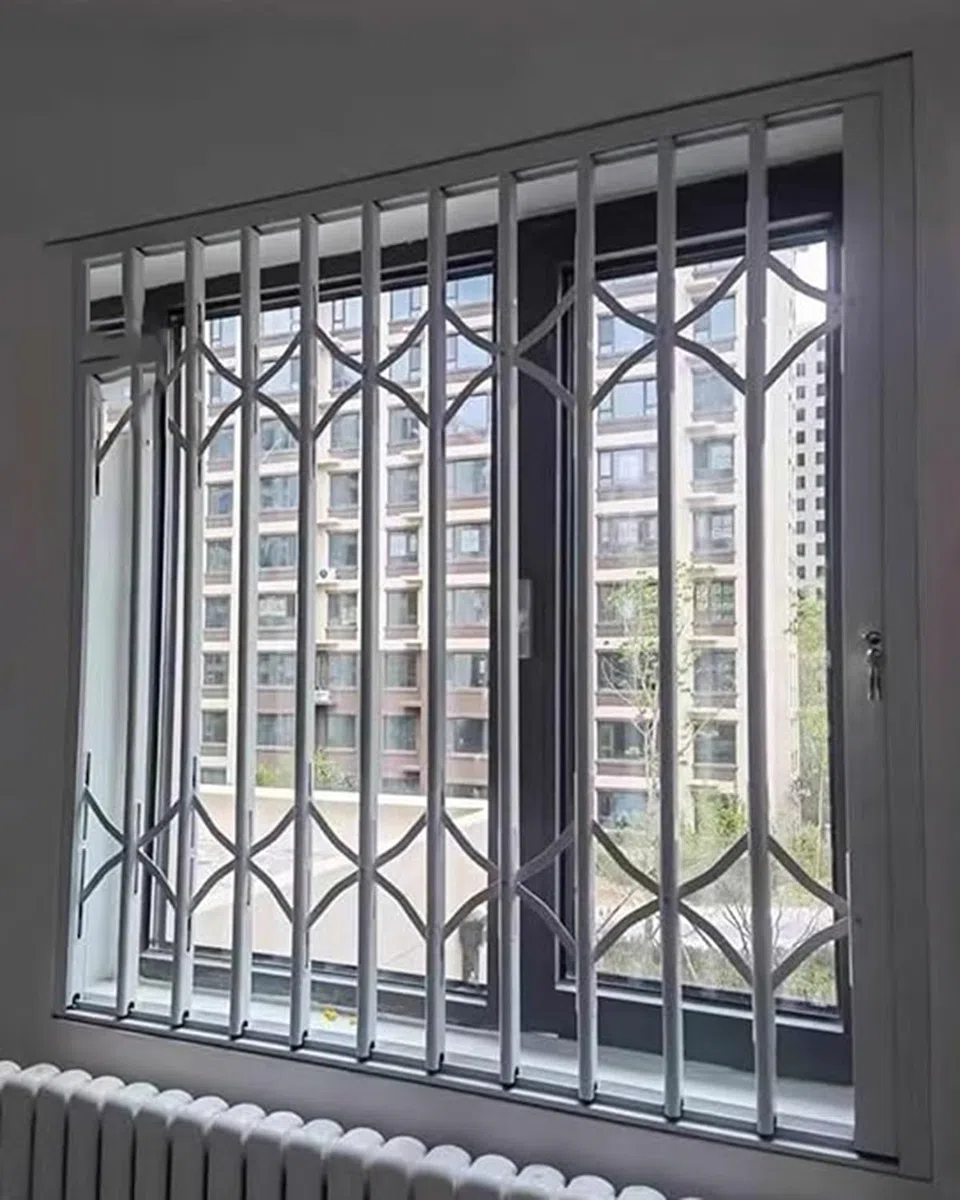 Barres de sécurité blanches pour fenêtre de protection contre les effractions, prévention des chutes, porte d'entrée en aluminium, 40x64in / 102 x 163 cm, sécurité et durabilité pour la sécurité à la