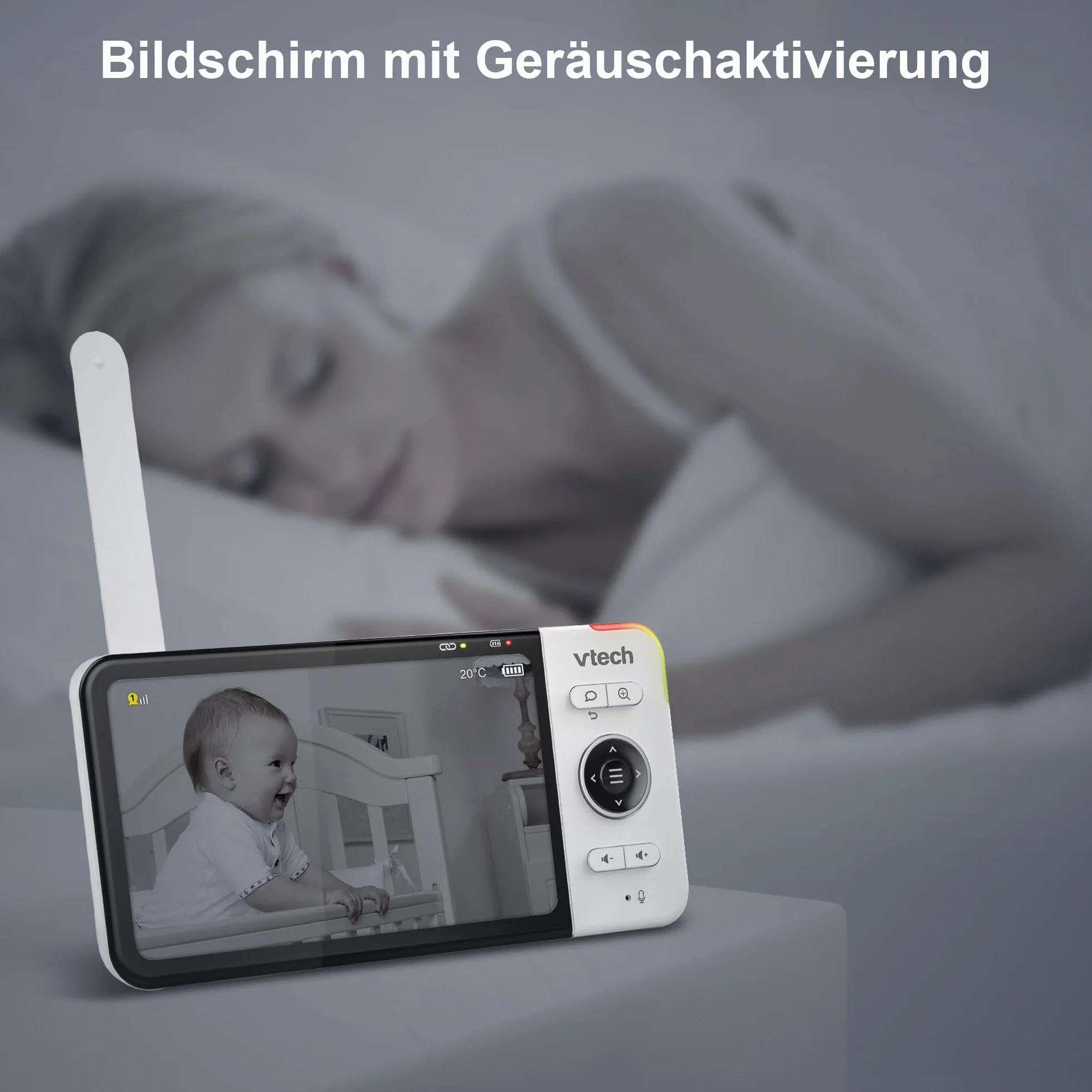 Vtech VM818 HD Moniteur bébé - Babyphone vidéo avec caméra Grand Angle - Vidéo HD, Son Clair, écran Couleur LCD 5" et Fonction Vision Nocturne - avec Fonction interphone, berceuses et Sons