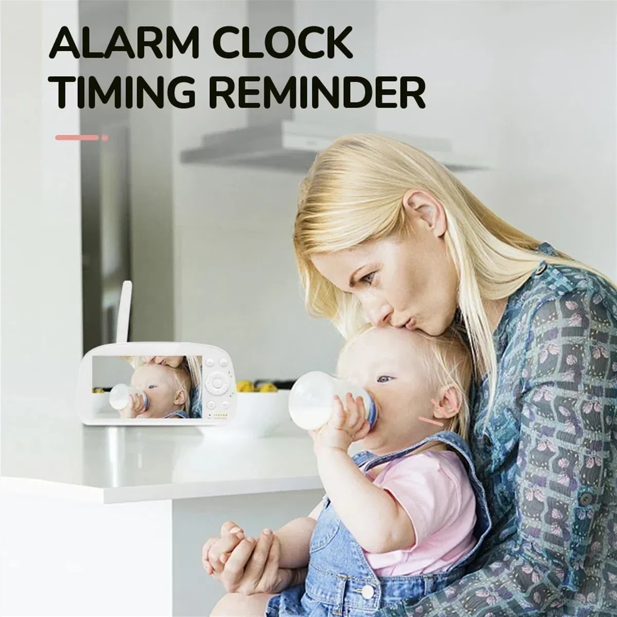 Caméra de sécurité, Caméra électronique for la Maison, Zoom 4X, Vision Nocturne, Moniteur for bébé, écran de 5.0 Pouces, détection Automatique des cris AI, Alarme