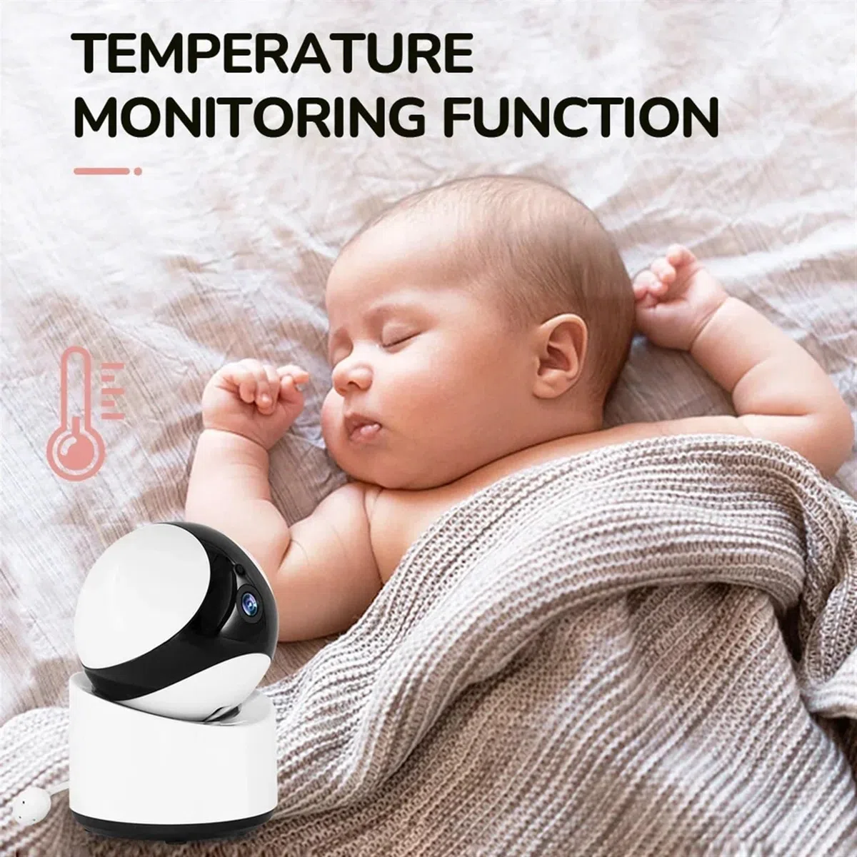 Caméra de sécurité, Caméra électronique for la Maison, Zoom 4X, Vision Nocturne, Moniteur for bébé, écran de 5.0 Pouces, détection Automatique des cris AI, Alarme