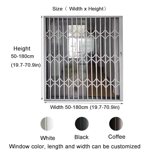 Protection de fenêtre réglable pour enfants – Grille de sécurité en alliage d'aluminium anti-effraction pour fenêtres (110 x 80 cm) – Parfait pour la sécurité de la maison et la sécurité des enfants
