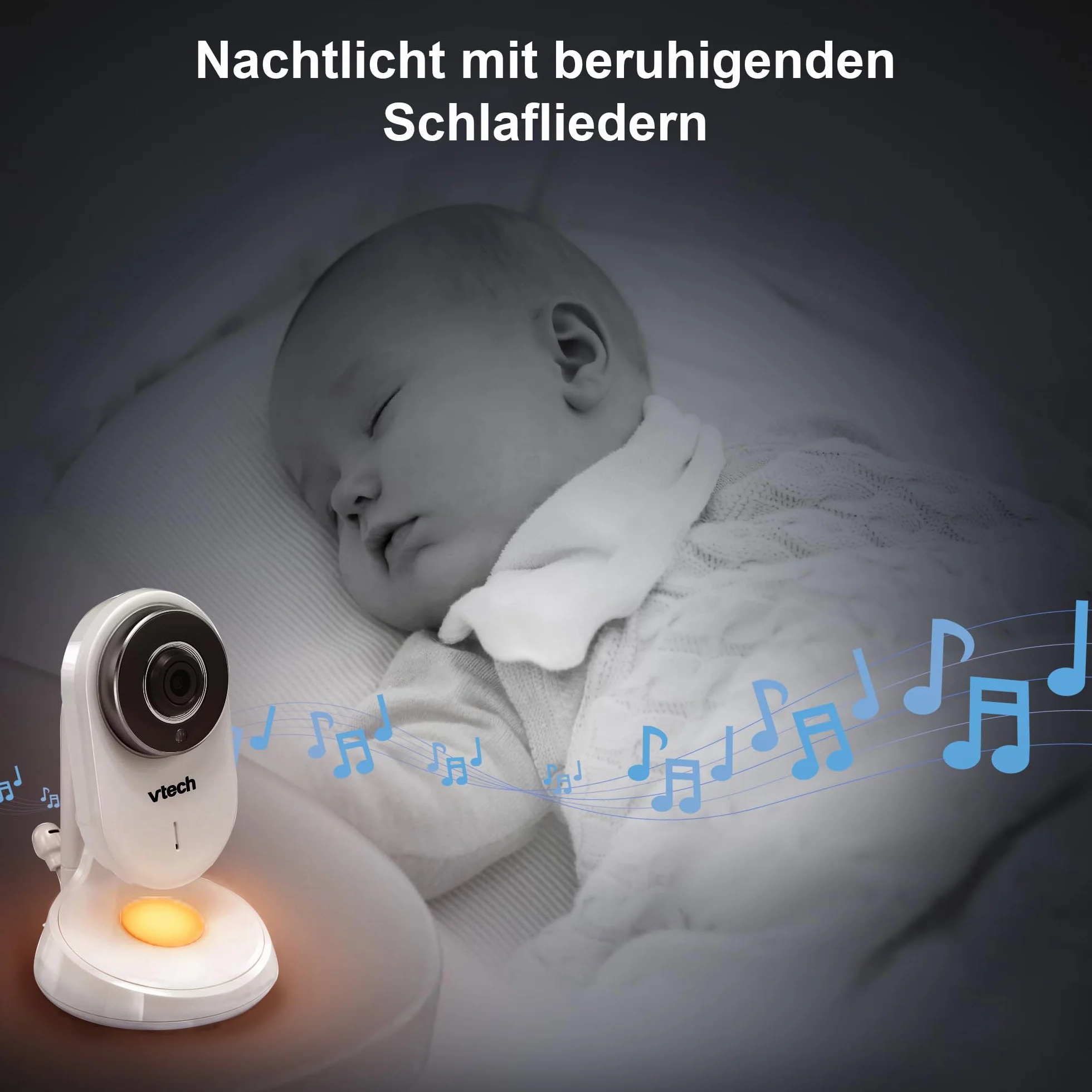 Vtech VM818 HD Moniteur bébé - Babyphone vidéo avec caméra Grand Angle - Vidéo HD, Son Clair, écran Couleur LCD 5" et Fonction Vision Nocturne - avec Fonction interphone, berceuses et Sons