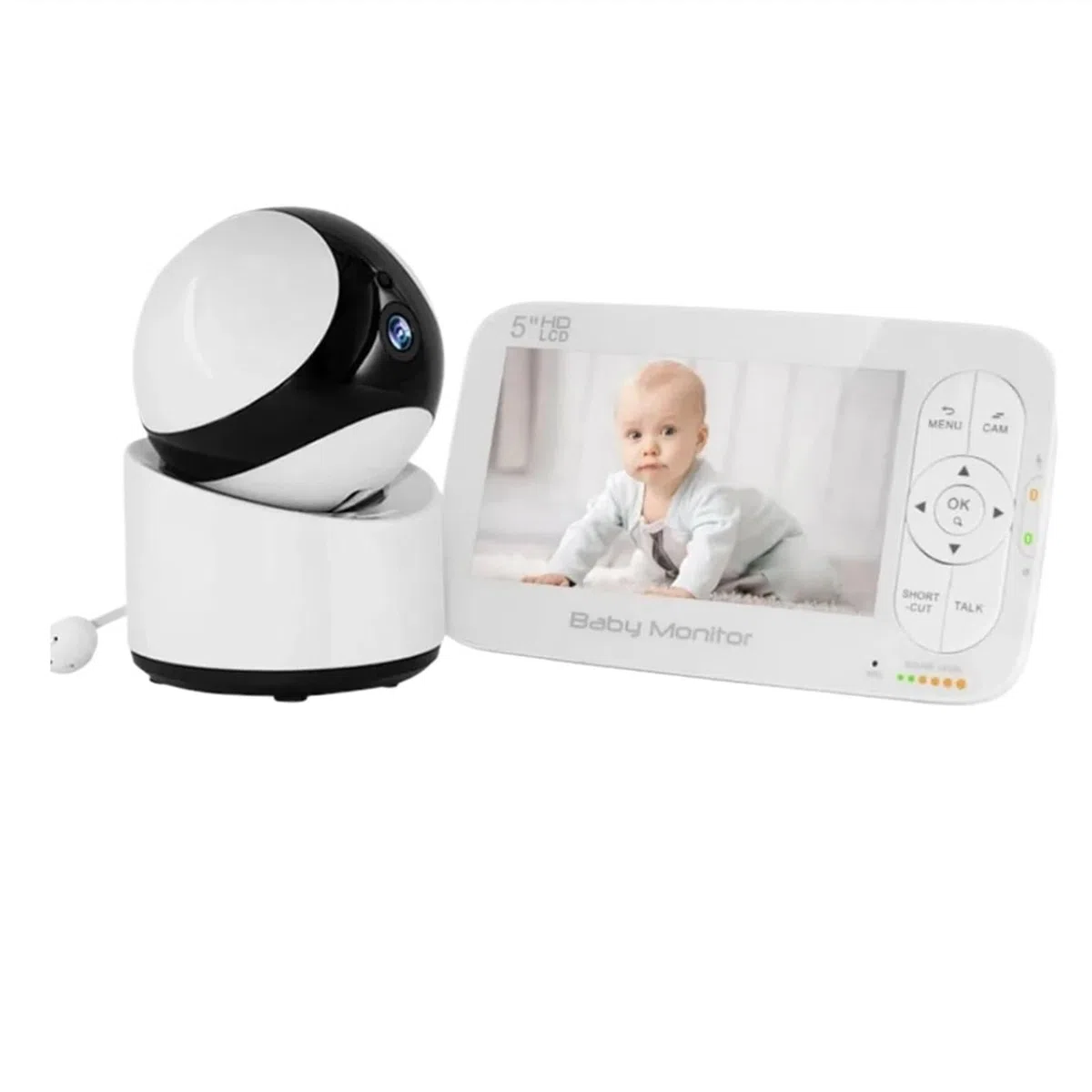 Caméra de sécurité, Caméra électronique for la Maison, Zoom 4X, Vision Nocturne, Moniteur for bébé, écran de 5.0 Pouces, détection Automatique des cris AI, Alarme